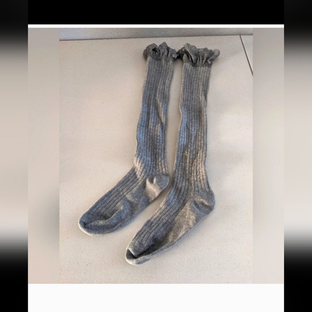 Women's Retro Knee High Stockings Socks Costume  Doll Clown Core Lace Ruffle